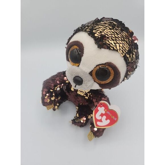 TY Beanie Boo Dangler Sloth 6" Sequin Plush Limited Collection Birthday Feb 22 - Picture 3 of 3